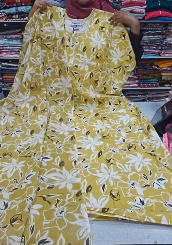 Premium Cotton Full Hand Nighty with Matching Shawl | NT3228